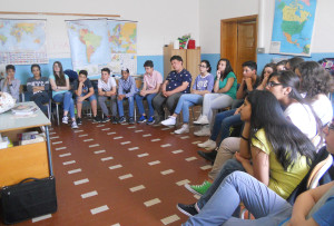 Gli alunni della terza A durante l'incontro